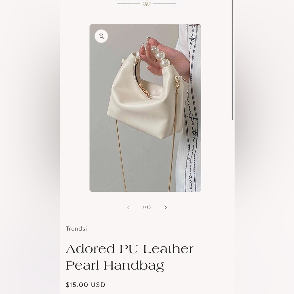 Leather pearl handbag